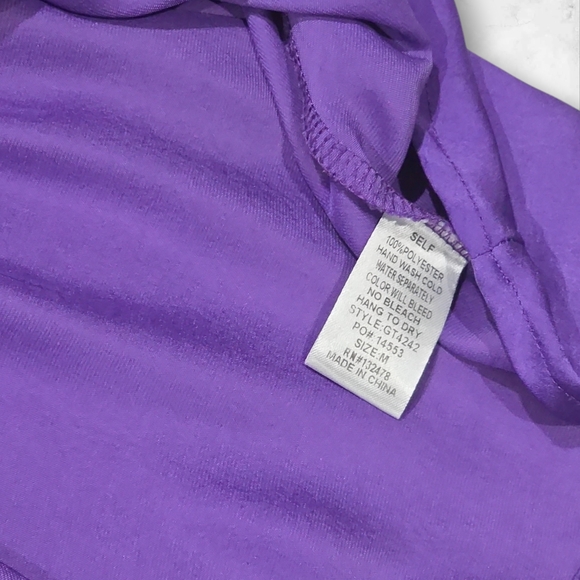 Glam Purple Ruffled Sleeveless Women's Blouse Top Shirt Size Medium (M) B86 - Picture 3 of 9